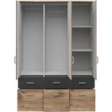 Lesnina-XXXL omara za oblačila brando 3, hrast, temno siva, š. 136 cm | Shoptok.si