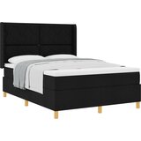 vidaXL Postelja s podlogo in vzmetnico Črna 140x200 cm Tkanina, (22050065) | Shoptok.si