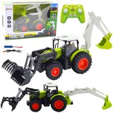 Traktor na daljinsko upravljanje s žlicom i grabilicom - zeleni | shoptok.hr