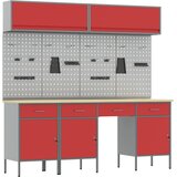  Set radnih ormarića s ladicama s pohranom 10 kom. Crvena | shoptok.hr