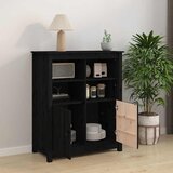  Komoda crna 83 x 41,5 x 100 cm od masivne borovine | shoptok.hr