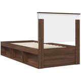  Krevetna konstrukcija s uzglavljem Smeđi hrast 90 x 200 cm | shoptok.hr