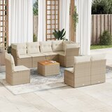  9-dijelni set vrtnih sofa s jastucima bež od poliratana | shoptok.hr