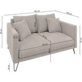 Ropez Svetlo rjava sedežna garnitura iz šenilje 140 cm Freya – | Shoptok.si
