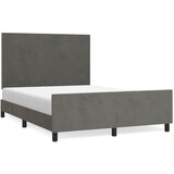 The Living Store Posteljni okvir z vzglavjem temno siv 140x200 cm žamet - Posteljni Okvir Z Vzglavjem, (21491390) | Shoptok.si