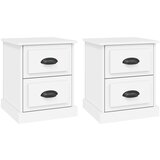 Maison Chic Dvo delni komplet Nočne omarice - Nočne mize bela 39x39x47,5 cm inženirski les, (21686887) Cene
