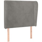  Uzglavlje s ušima svjetlosivo 83 x 23 x 118/128 cm baršunasto | shoptok.hr