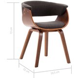  Jedilni stoli 4 kosi sivi ukrivljen les in blago, (20699908) | Shoptok.si