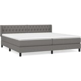 Box spring postelja z vzmetnico temno siva 200x200 cm blago, (20725497) | Shoptok.si