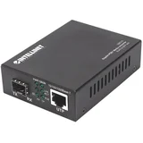 Gigabit PoE+ Media Converter, 1 x 1000Base-T RJ45 Port to 1 x SFP Port, PoE+ Injector