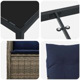  7 delni set vrtne jedilnice z blazinicami Črna Poli ratan, (22086923) | Shoptok.si