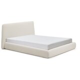 Kave Home Bež oblazinjena zakonska postelja brez letvenega dna 160x200 cm Martina – | Shoptok.si