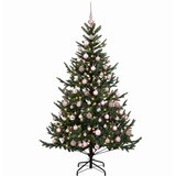  Umjetno božićno drvce s kuglicom 180 cm 300 LED lampica - Zelena 180 cm s LED-ima i ružičastim lopticama | shoptok.hr