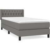 Maison Chic Box spring postelja - Vzmetna postelja z vzmetnico temno siva 100x200 cm blago SL1148, (21909115) | Shoptok.si
