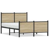 vidaXL Kovinski posteljni okvir z vzglavjem in vznožjem 120x200 cm | Shoptok.si