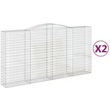  Lučne gabionske košare 2 kom 400x50x200/220cm pocinčano željezo | shoptok.hr