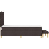  Posteljni okvir z vzmetnico Set 2 Temno rjava Tkanina 90 x 200 cm, (22067133) | Shoptok.si