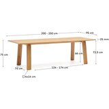 Kave Home Raztegljiva jedilna miza z dodatno ploščo z mizno ploščo v hrastovem dekorju 95x200 cm Arlen – | Shoptok.si