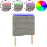  LED uzglavlje svjetlosivo 100x5x118/128 cm baršunasto | shoptok.hr