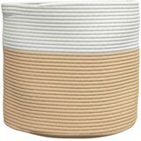  Košara za pohranu bež-bijela Ø 43 x 35 cm od pamuka | shoptok.hr