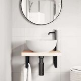  Nosači polica za Lavabo - Umivaonik 2 kom crni pravokutni čelični | shoptok.hr