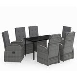  7-dijelni vrtni blagovaonski set s jastucima sivi Siva Dužina stola 140 cm | shoptok.hr