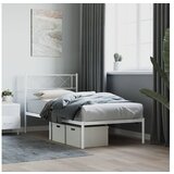 vidaXL Metalni okvir za krevet s uzglavljem bijeli 107x203 cm Cijene