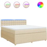  Krevet s oprugama i madracem krem 180x200 cm od tkanine | shoptok.hr