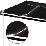 vidaXL Avtomatska tenda LED + senzor 500x350 cm antracitna | Shoptok.si