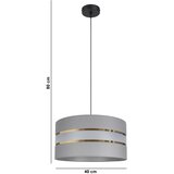  Luster na sajli CORAL 1xE27/60W/230V, prečnik 40 cm, siv | Eponuda.com