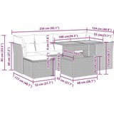 vidaXL Vrtna garnitura - 7-dijelni set vrtnih sofa od poliratana s jastucima crni - Crna sa spremištem 1 | shoptok.hr