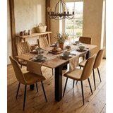  Pravokutni rastezljivi stol 120–160 × 80 cm za kuhinju i blagovaonicu, za 4–6 osoba, craft hrast | shoptok.hr