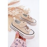 Boto Girls Sneakers With Golden Applique Bear Beige Solena | shoptok.hr