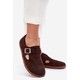 Zazoo Suede Lace-Up Shoes Barefoot Women's With Buckle Patches | shoptok.hr