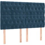 Maison Chic Posteljno vzglavje - Vzglavna omarica 4 kosa temno moder 80x7x78/88 cm žamet, (22077042) Cene