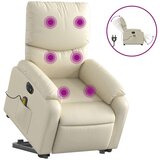 Maison Chic Električni masažni stol - Relax naslanjač s funkcijo vstajanja krem umetno usnje, (22061729) u