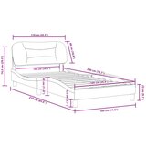  Posteljni okvir z vzglavjem rjav 100x200 cm umetno usnje, (21088969) | Shoptok.si