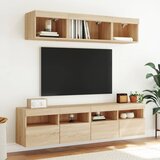  Zidni TV ormarić s LED svjetlima boja hrasta 80x30x40 cm | shoptok.hr