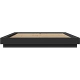  Okvir kreveta s LED svjetlima crni 150 x 200 cm drveni | shoptok.hr