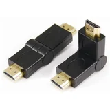 Adapter (HDMI Muški na Ženski, rotacioni, crni)