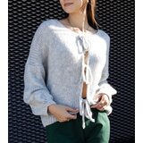  Gray tie-front sweater Sumaia | Shoptok.si