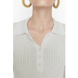 Trendyol Ecru Polo Collar Corduroy Knitwear Sweater | Shoptok.si
