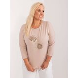 Fashion Hunters Beige plus-size blouse with print Cijene