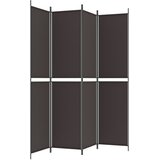 Sobna pregrada s 4 panela smeđa 200 x 220 cm od tkanine | shoptok.hr