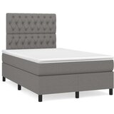 Box spring postelja z vzmetnico temno siva 120x200 cm blago, (20790667) | Shoptok.si