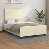  Okvir za krevet s uzglavljem krem 120x200 cm od umjetne kože | Shoptok.si