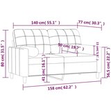 Dvosjed s ukrasnim jastucima crni 140 cm od tkanine | shoptok.hr