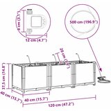  Vrtna saksija 3 pcs Crna 120 x 40 x 37,5 cm Plastika | shoptok.hr