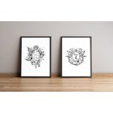 Wallity 2Pysct-016 Multicolor Decorative Framed MDF Painting (2 Pieces) | Eponuda.ba
