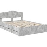  Krevetna konstrukcija s ladicama Betonski sivi 140 x 190 cm Siva 196 x 143 x 90 cm | shoptok.hr